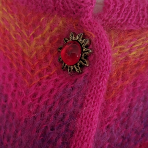 Vintage One Step Up Mohair Bright Zig Zag Sweater - Picture 4 of 10